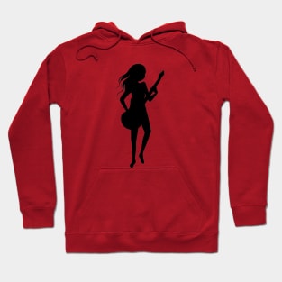 Rock woman with a guitar Hoodie